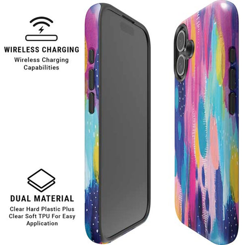 Pink Sparkle Brush Stroke by Etta Vee iPhone 16 Plus Magsafe Impact Case